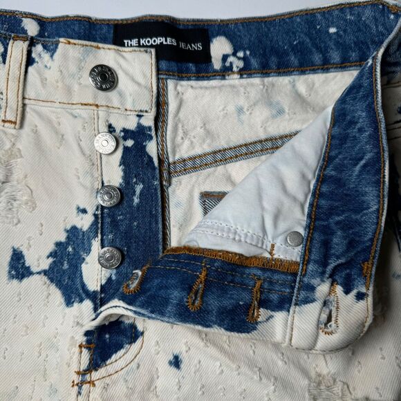 The Kooples Womens Distressed Bleached Denim Shorts Size 1 Grunge Butterfly - Picture 8 of 16